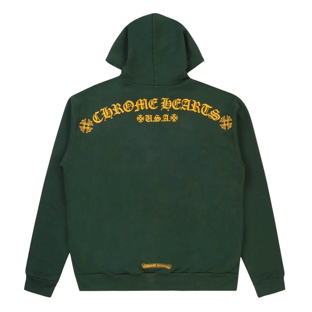 CHROME HEARTS 'T BAR' GREEN HOODIE