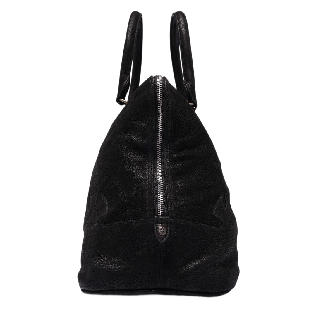 CHROME HEARTS 'XL DAGGER' BLACK NUBUCK BOWLING BAG