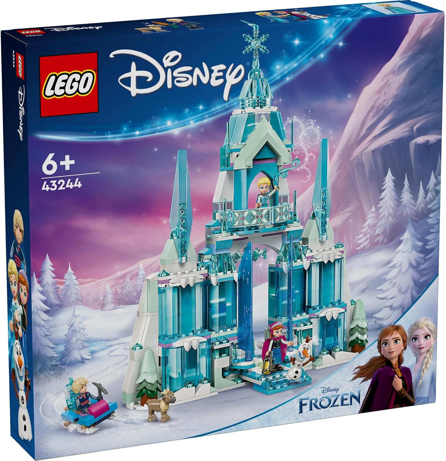 LEGO Disney Princess Elsa's Ice Palace Toy, Building Blocks, Educational, Birthday Gift, Present, Boys, Girls, Children, 6, 7, 8, 9 Years, Frozen, Disney, 43244