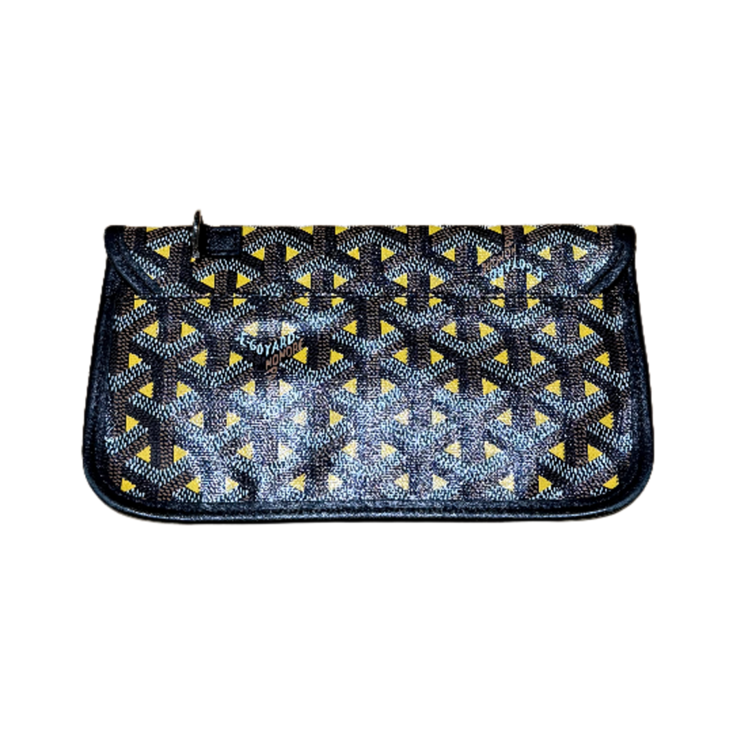 GOYARD 'CLAIRE VOIE CANVAS YELLOW BLACK TAN' POUCH