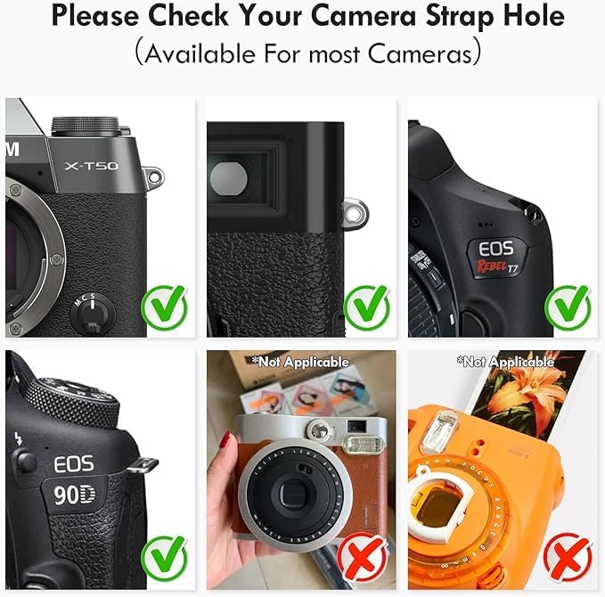 [VOVMOEYA] Camera Strap, Camera Neck Strap for Fujifilm/for Nikon/for Canon/for Sony/for Panasonic Shoulder Strap for G7X MARKIII, Compact Camera, SLR Mirrorless, Digital Camera, Stylish, Cross-body