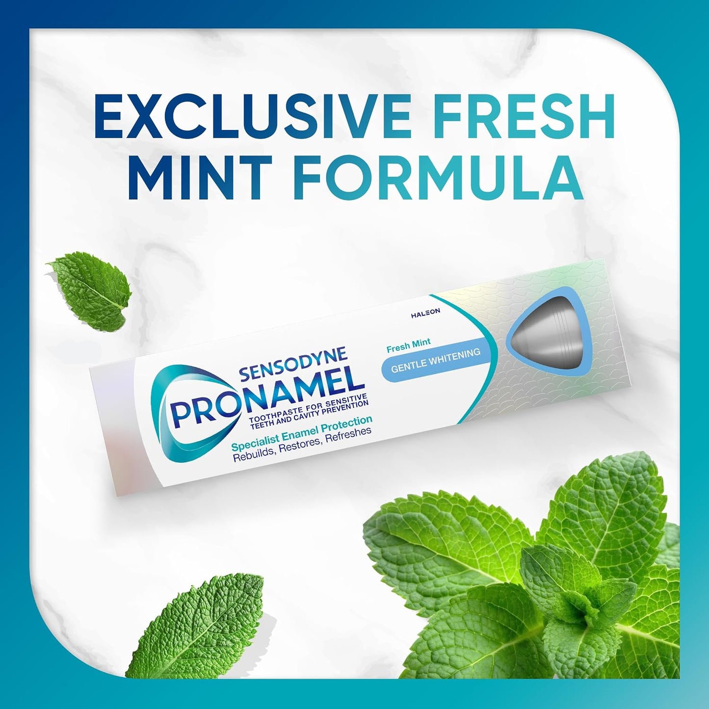 Sensodyne Pronamel Pasta dental blanqueadora suave de esmalte para dientes sensibles, para endurecer y fortalecer el esmalte, exclusiva de Amazon, menta fresca - 4 onzas (paquete de 4)