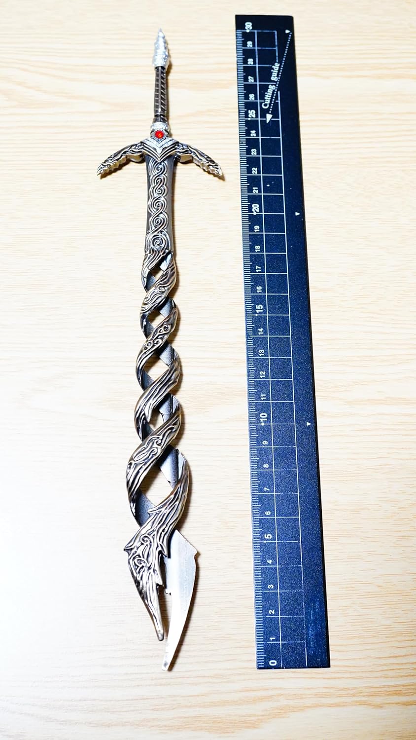 11.8 inches (30 cm) God Hunting Sword, Gold, Elden Ring, Mini Weapon, Sword, Bow, Arrow, Shield, Sword, Accessory, Keychain, Figure, Doll, Display, Decoration, Anime, Game, Alloy, Toy, Metal