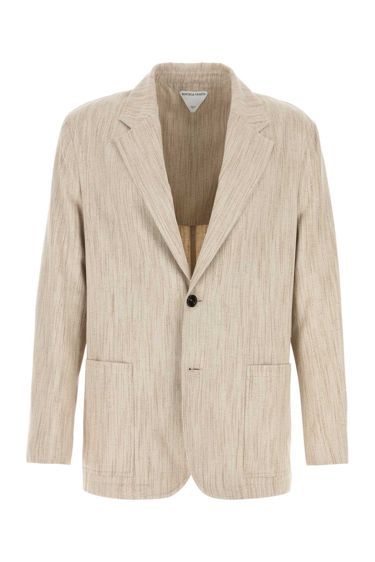 Bottega Bottega Veneta Melange Sand Viscose Blend Blazer - Image 2