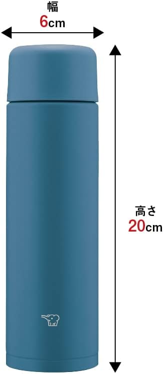Zojirushi SM-MA35-AM Thermos, Seamless Straw, Small Capacity, 11.8 fl oz (350 ml), Screw Top, Stainless Steel Mug, Midnight Navy, Integrated Straw and Gasket, Easy to Clean, Only 2 Parts to Wash