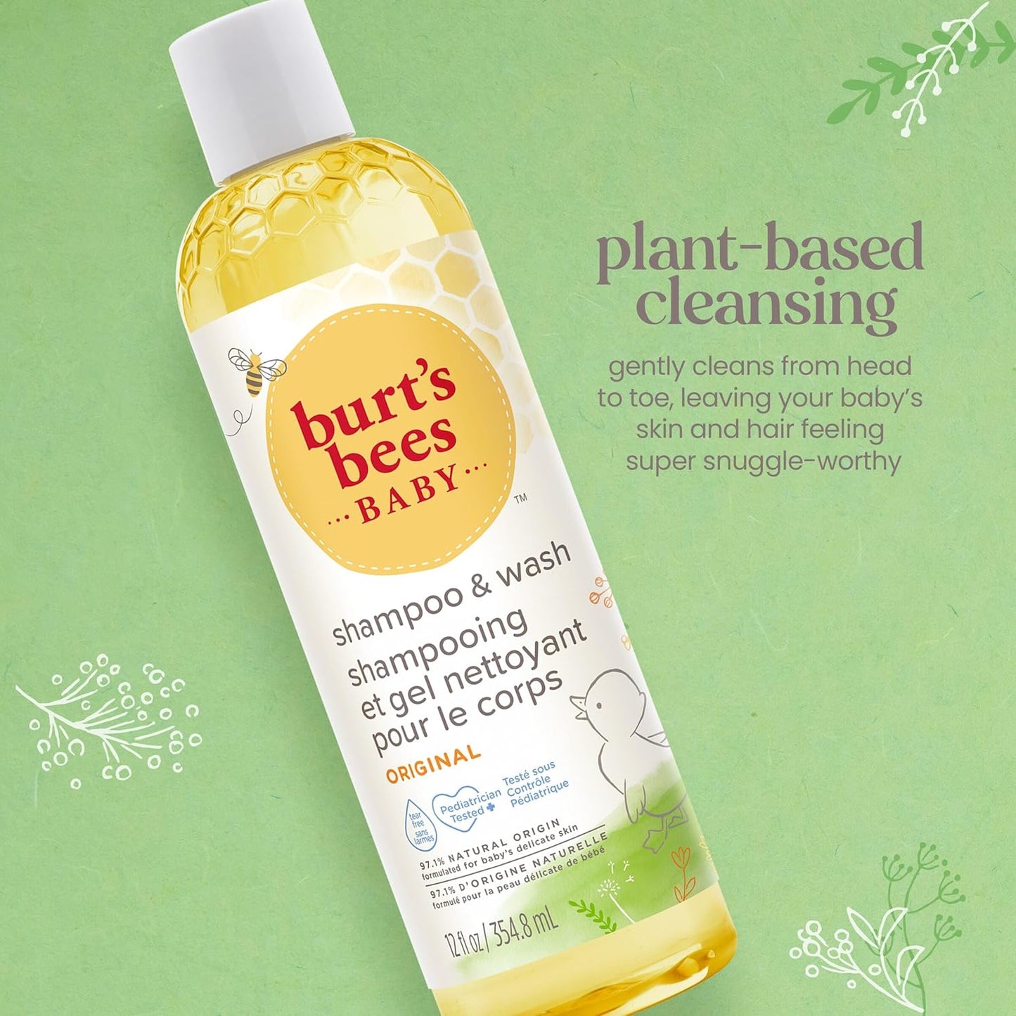 Champú de Burt's Bees botellas de 12 onzas, paquete de 3, paquete de de 3, Amarillo, 3, 3