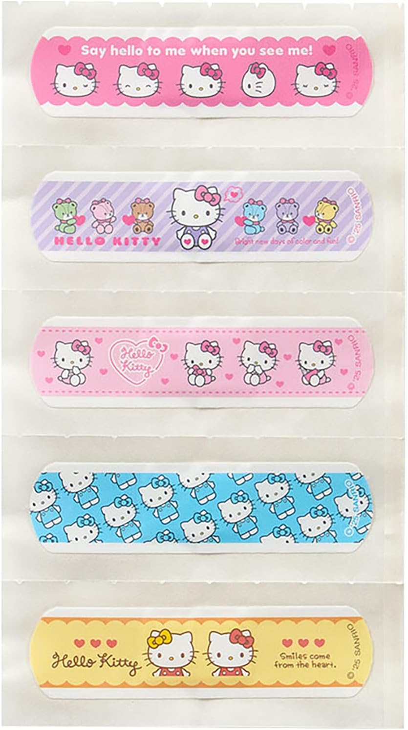 Sanrio Hello Kitty Bandage Boxed Pad: Rayon Polyolefin Non-Woven Adhesive Tape: Polyolefin Film, Individually Wrapped 620131