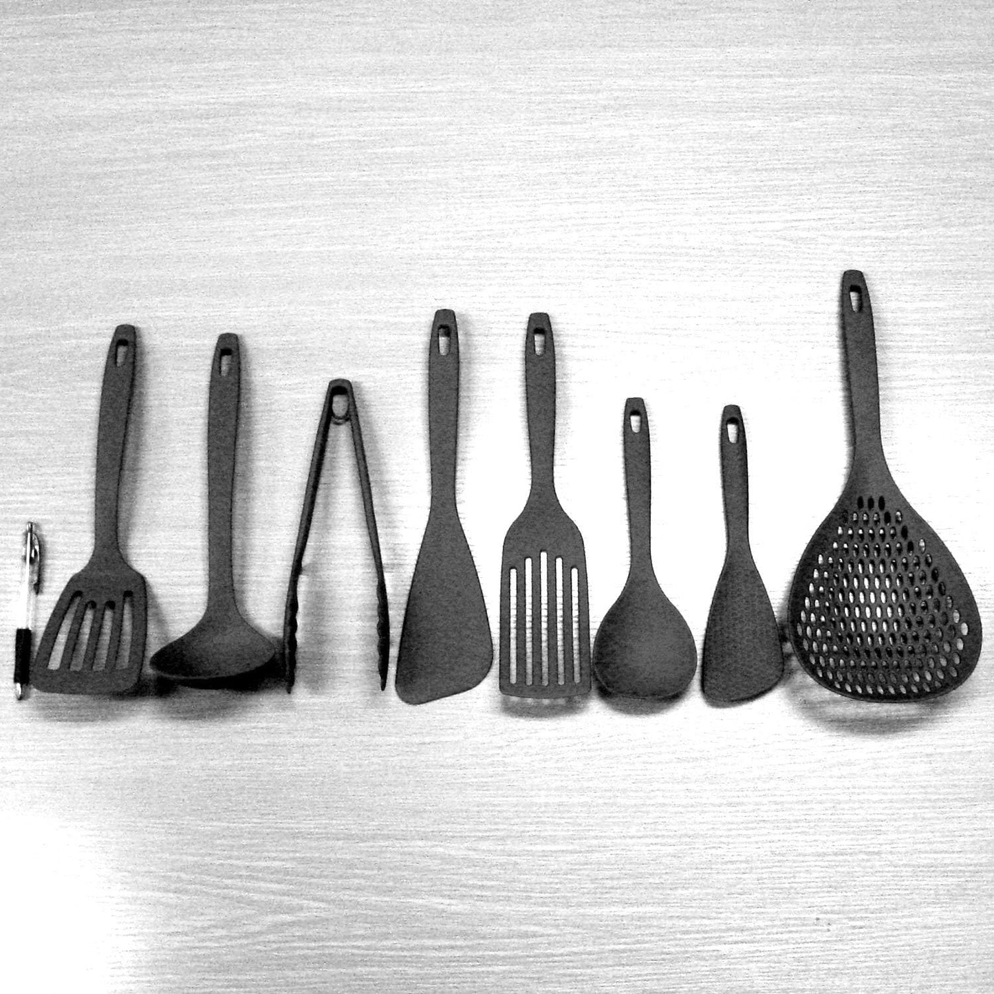Nagao Tsubamesanjo Kitchen Tool Set, 8 Pieces, Full Set, Black, Made in Japan