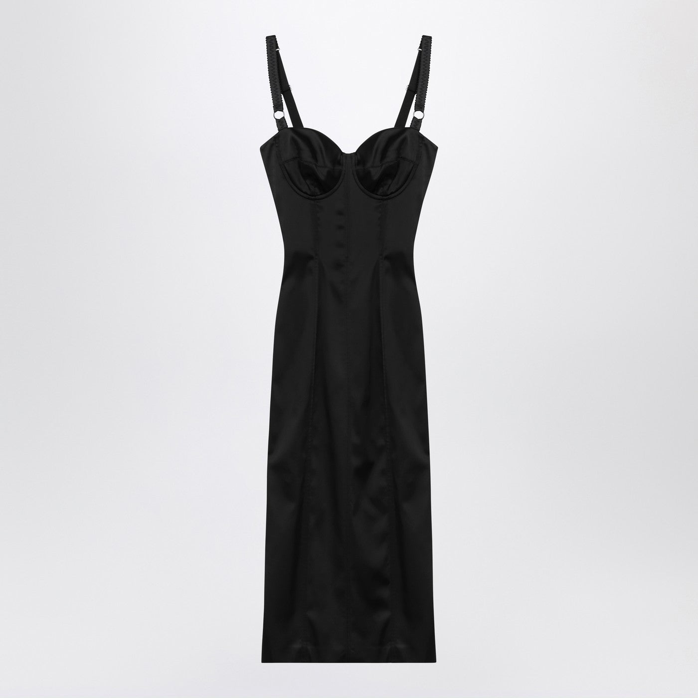 Dolce  Gabbana ドルチェ＆ガッバーナブラックサテンビュスティエドレス - Image 2