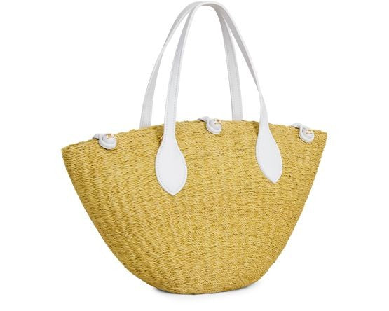 CELINE Small Triomphe beads basket in sisal and calfskin - Image 2
