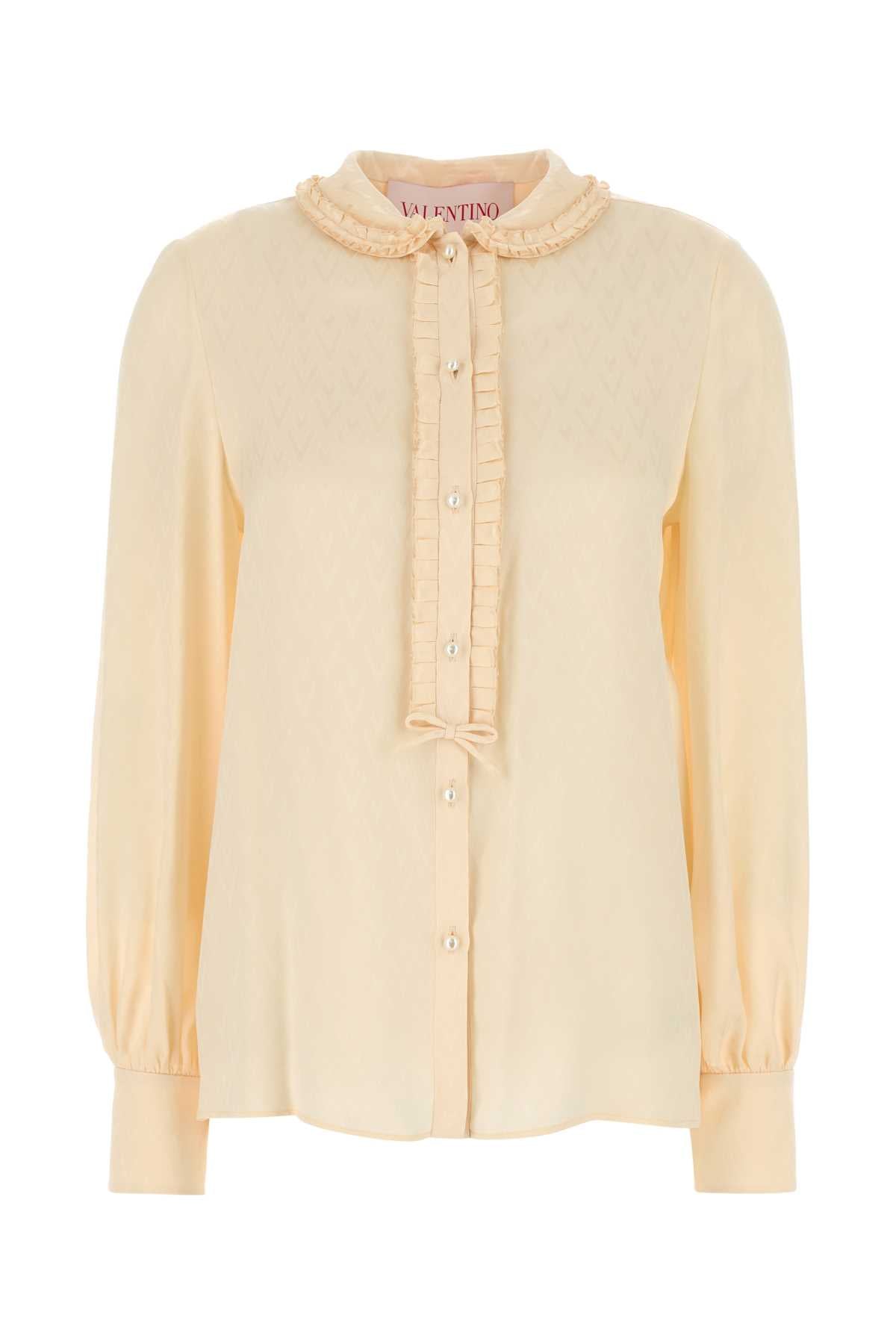 Valentino バレンティーノガラヴァニクリームシルクシャツ - Image 2