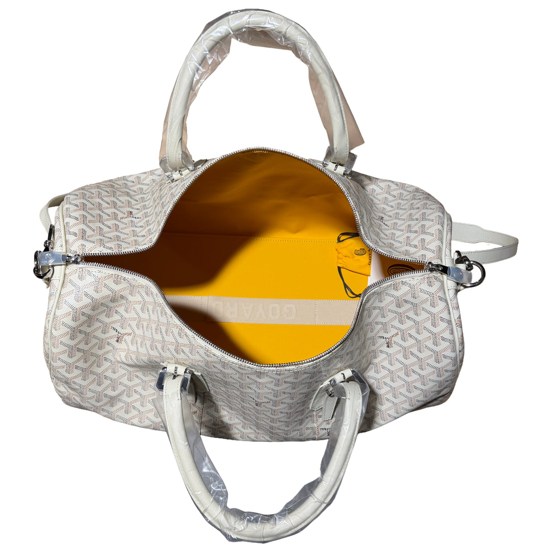 GOYARD 'SAND' BOSTON 50 DUFFLE W/ LEATHER STRAP