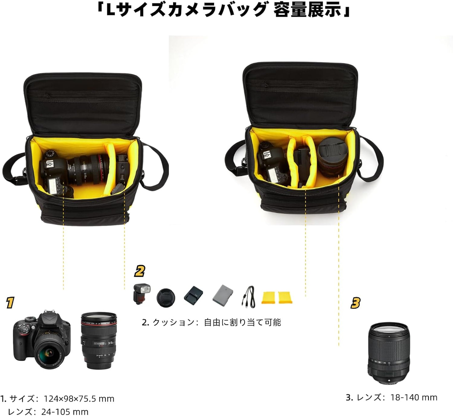 Nikon Compatible Camera Bag for DSLR Nikon D7500D7100 D3200D5600D90 Men's Z5Z50Z30 Shoulder Photo ZFC, Black + Strap, Modern