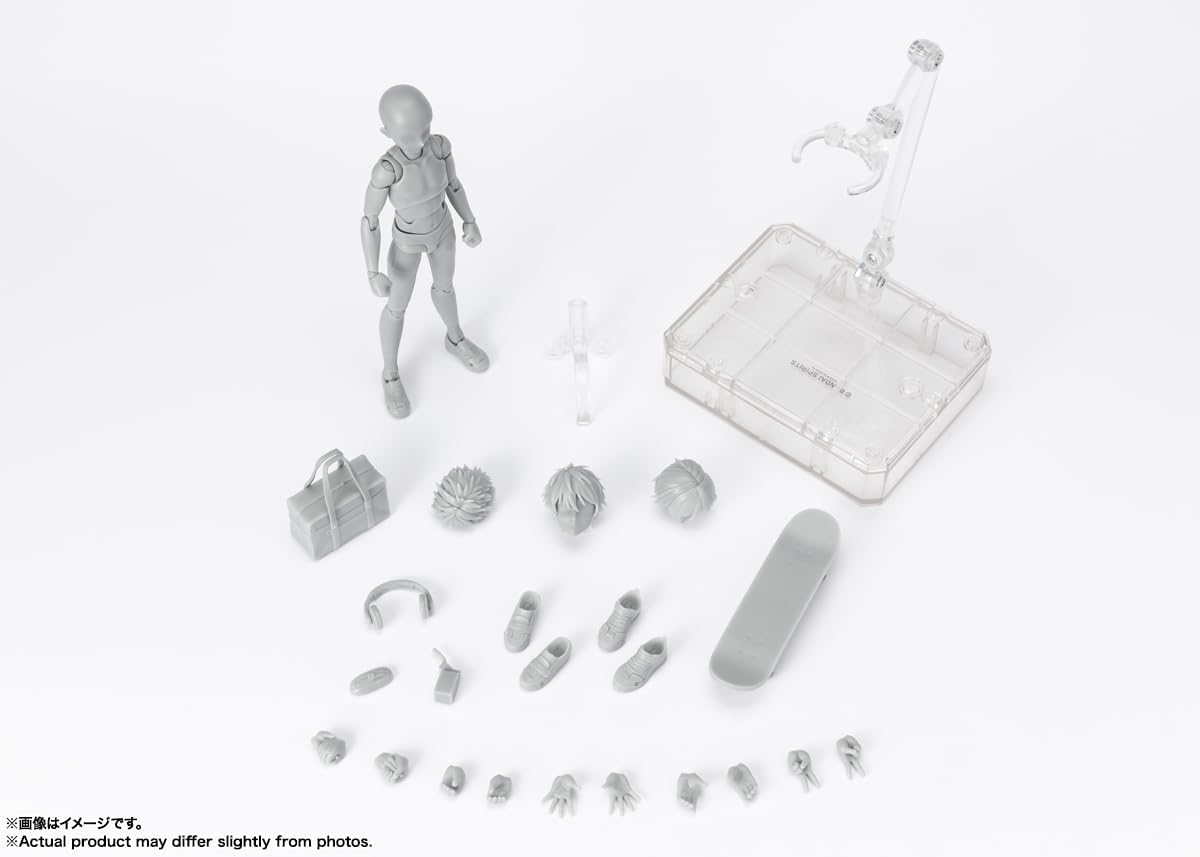 S.H. Figuarts Body-kun School Life Edition DX Set (Gray Color Ver.) Approx. 5.3 inches (135 mm), PVC & ABS Action Figure