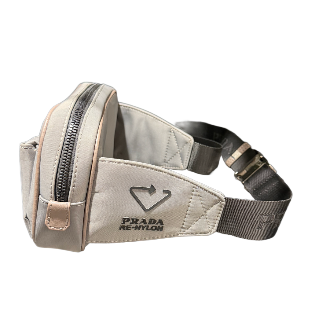 PRADA 'GREY' RE-NYLON WAIST BAG