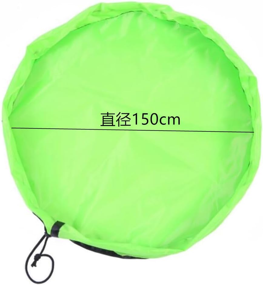 Samcos Toy Storage Bag, Children's Play Mat, Large Capacity, Diameter 59.1 inches (150 cm), Foldable Baby Toy Storage Bag, Easy Cleanup, Storage Supplies (Light Green)