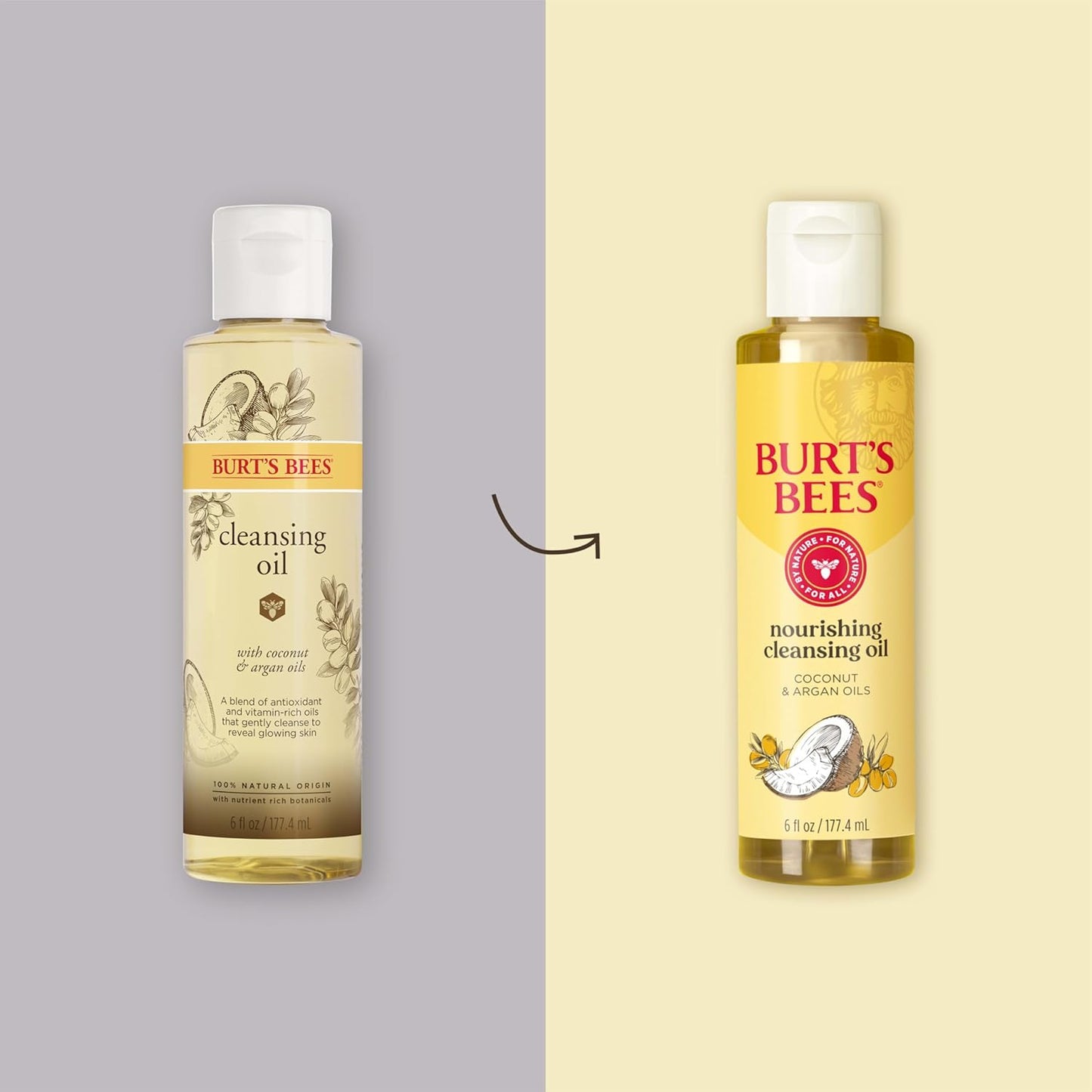 Burt's Bees Aceite limpiador nutritivo con aceites de coco y argán, aceite facial limpiador para pieles normales a secas, esenciales para el dormitorio universitario de regreso a clases, cuidado de la