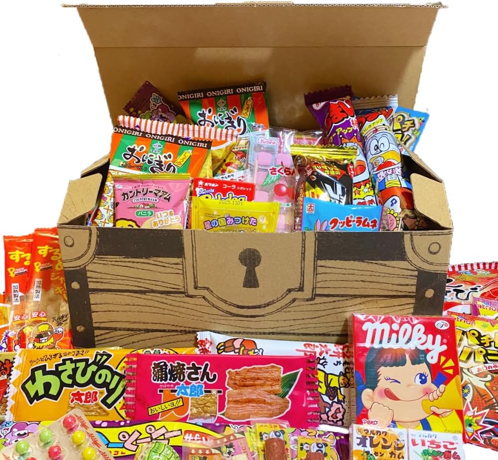 Japanese Snacks Assorted, 40-Piece Set, Treasure Box, Present, Present, Candy