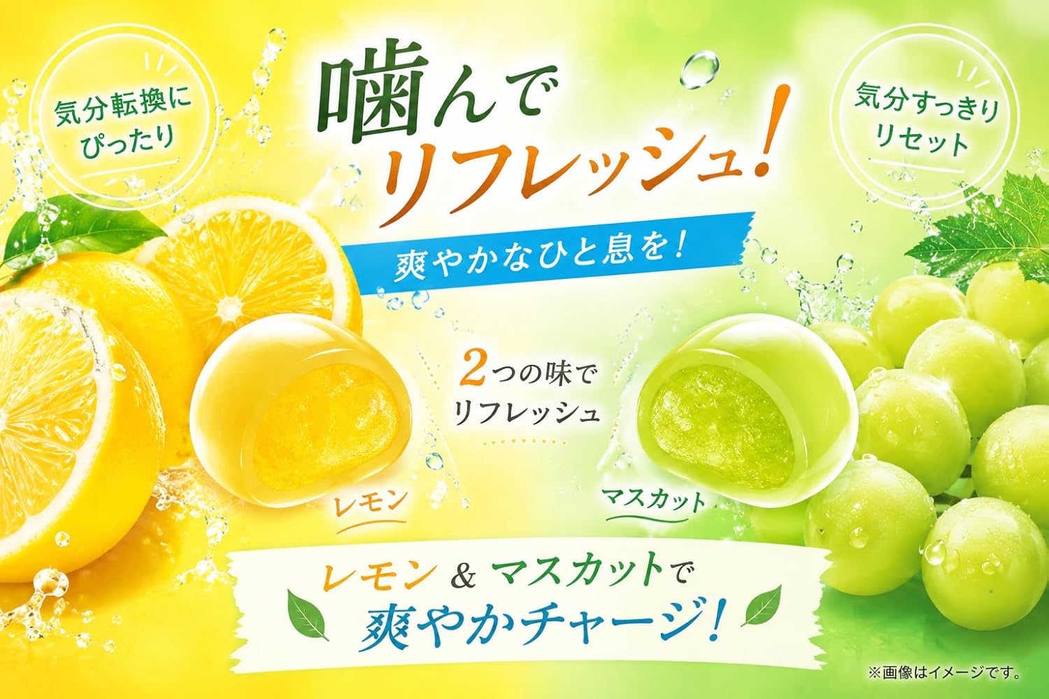 【リフレッシュ】かむかむレモン/かむかむシャインマスカット アソートセット チューイングキャンディ (【お試し】シャインマスカット3袋)