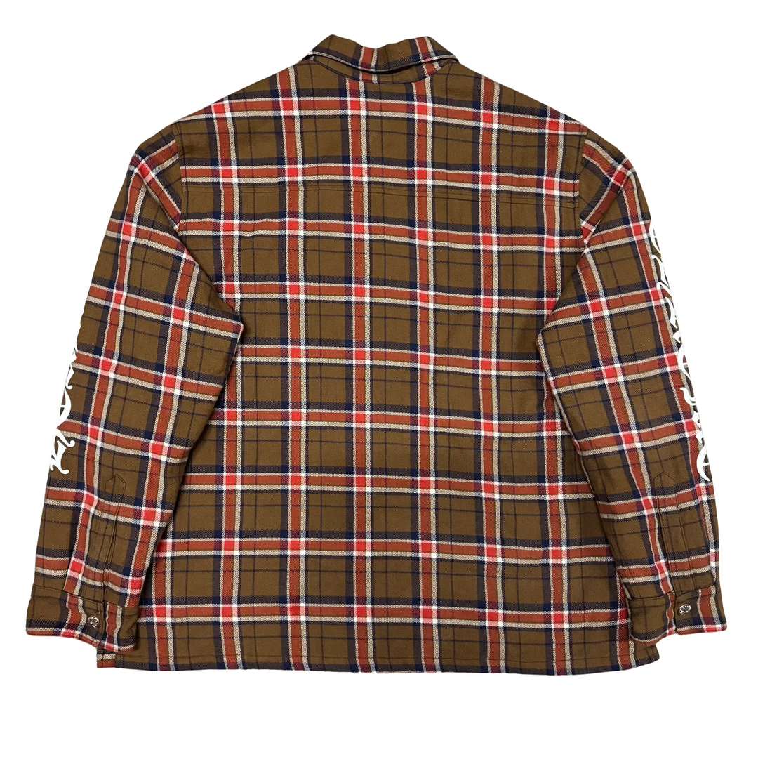 CHROME HEARTS 'BROWN' LINED FLANNEL JACKET