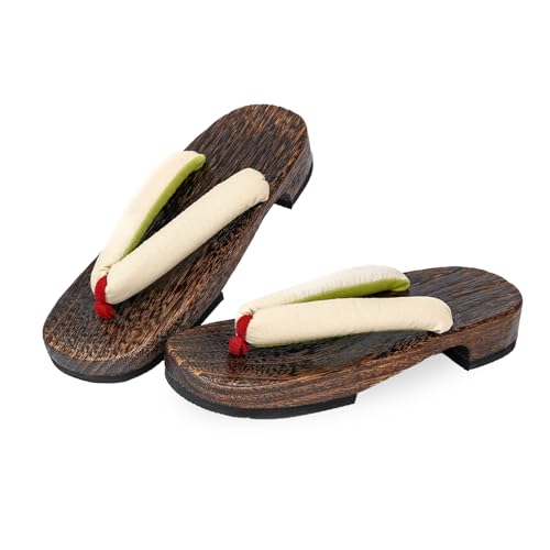 Amemari Women's Yukata Clogs, Large Size, Yukata Clogs, Size 2L (9.4 - 10.2 inches (24.0 - 26.0 cm), Summer, Cotton Linen, Plain Thong, No Pain, Thick Thong, Fluffy Thong, Large Size, Wide, Women's