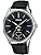 Casio MTP-M10 Series Standard Moon Phase Analog Men's Watch, Metal Band, Overseas Model, Leather Band Black Round MTP-M100L-1AV, Classic