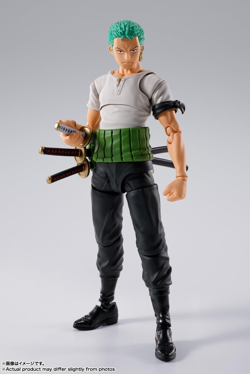 BANDAI SPIRITS S.H. Figuarts One Piece Roronoa Zoro - Dawn of Adventures, Approx. 5.9 inches (150 mm), PVC & ABS, Pre-painted Action Figure