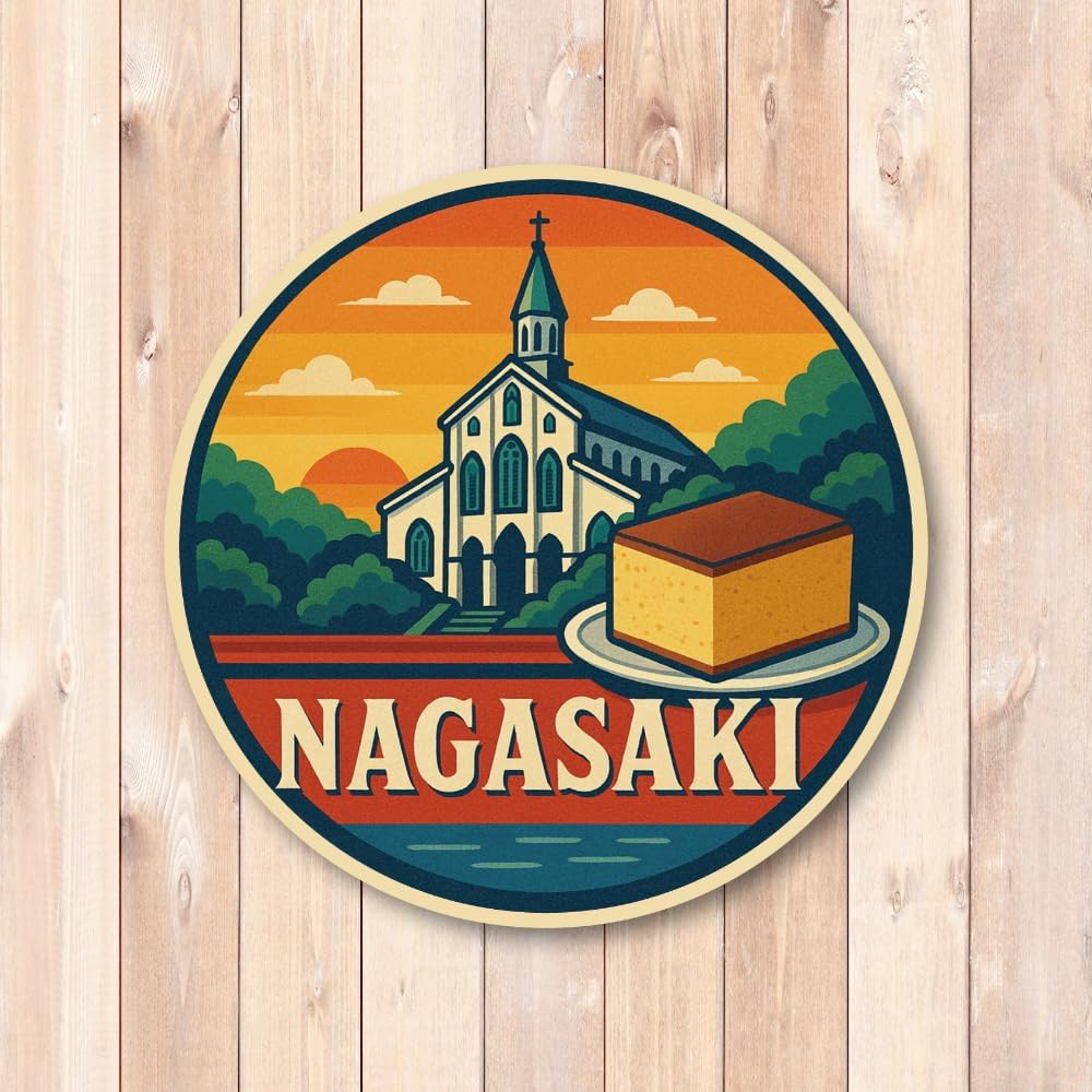 Nagasaki Local Sticker Set, 8 Different Prefecture Designs, Includes Sakurajima, Gayen Yamakasa, Hot Springs, Balloons, Mango, Castela, Perfect for Travel, Tourism, Souvenirs