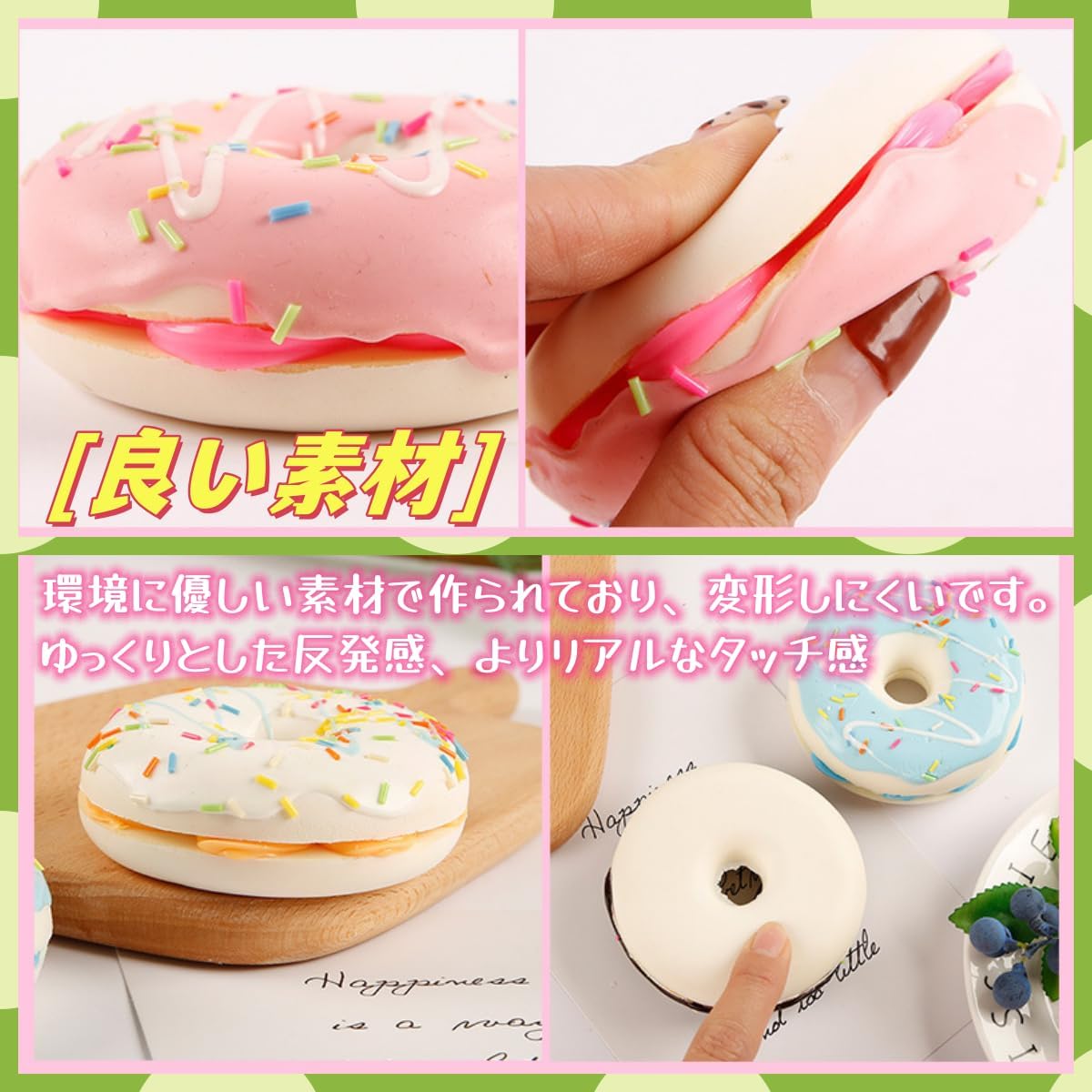 RemeeHi Food Sample Donut Display Specimen Toy Set Photography Prop Decoration Object (Donut 6-Piece Set)