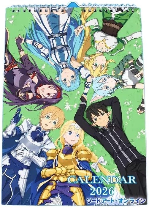 ソードアートオンライン 壁掛けカレンダー 2026版 アニメ キャラクター プレゼント 新年 クリスマス ギフト A4サイズ 贈り物 お正月 非公式 (A) [並行輸入品]