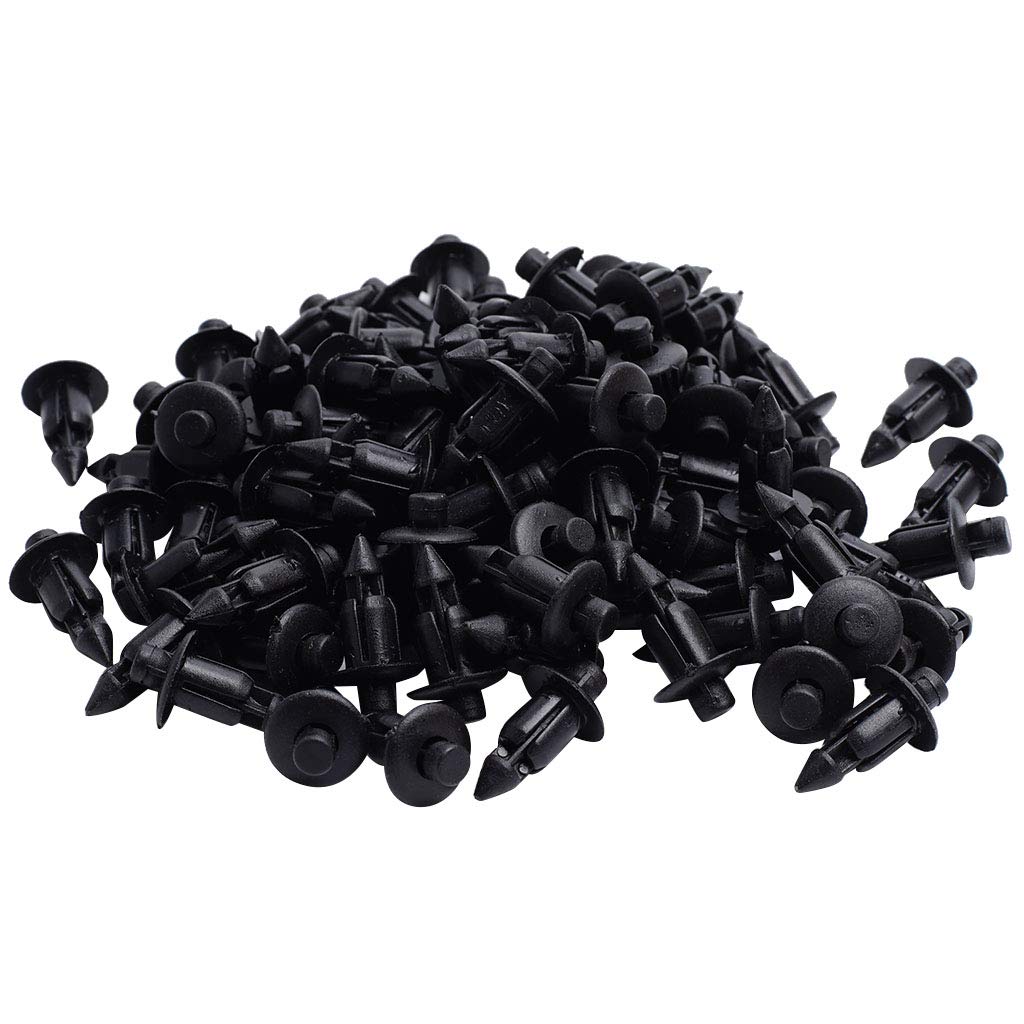 100pcs 6mm Push Rivet Clips Rivet Fasteners Mud Flaps Bumper Fender Clips