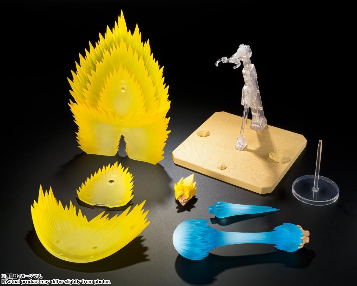 S.H. Figuarts Dragon Ball Z Super Saiyan Son Goku Effect Parts Set - Instant Movement Kamehameha - Approx. 5.9 inches (150 mm), ABS & PVC Pre-painted Action Figure
