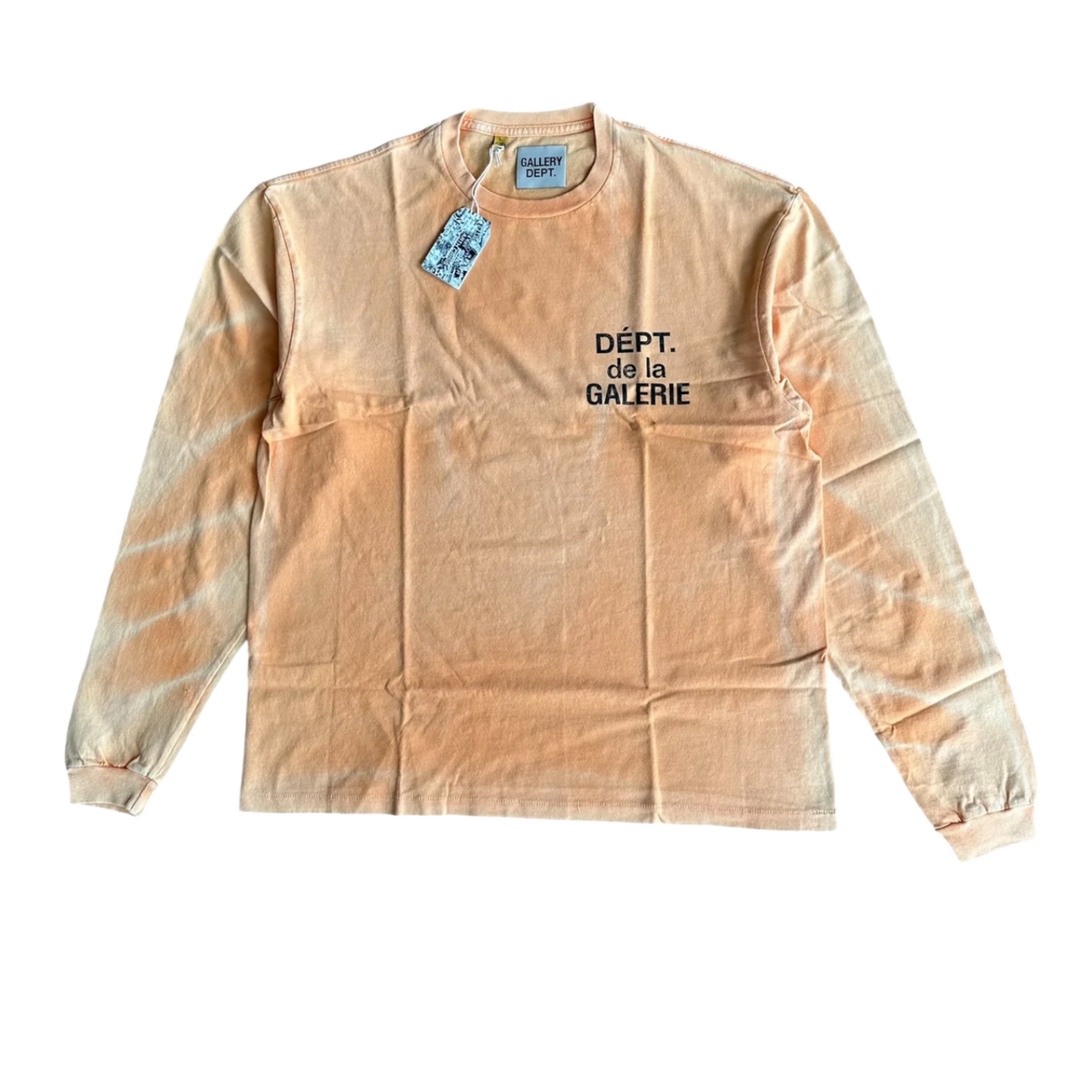 GALLERY DEPT FADED 'ORANGE' FRENCH LOGO LONGSLEEVE TEE