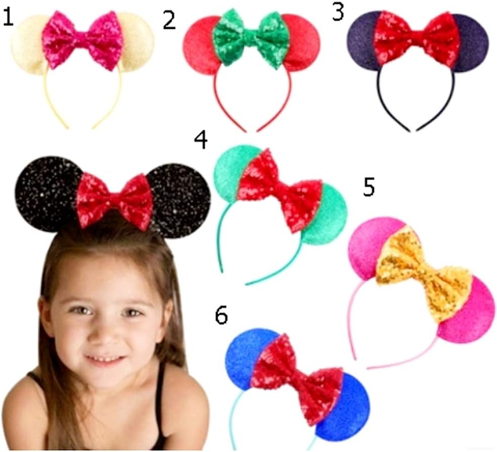 Mouse Headband Minnie Mouse Girl Carnival Ear Glitter Glitter Adults Girls Women Girl Red Green Gift Idea for Christmas and Birthday