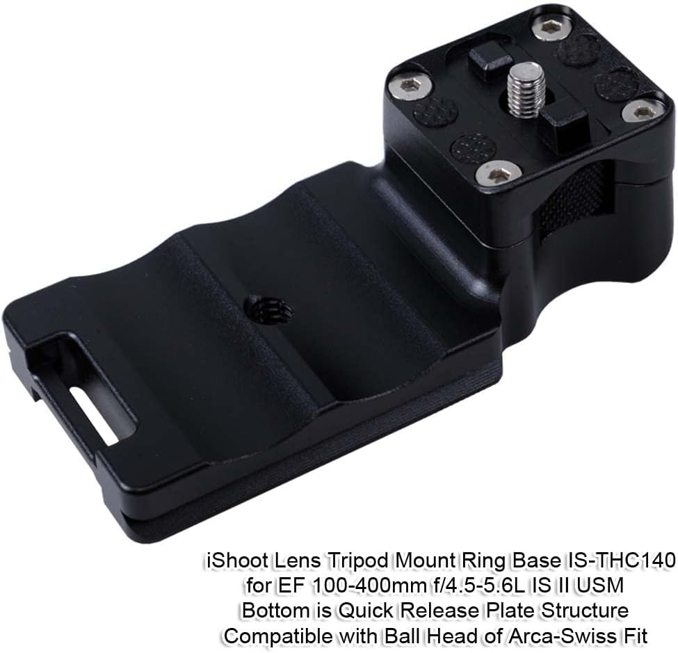 iShoot Tripod Mount Ring Foot, Camera Ring Tripod Leg, Lens Support Collar Leg, Lens Bracket Lapel, Tripod Socket Leg, For Canon EF 100-400mm f/4.5-5.6L IS II USM, Fits ARCA-SWISS Head / Tripod Ball