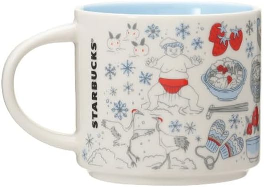 Starbucks Been There Series Mug Japan Limited Edition Winter 14.1 fl oz (414 ml) White Ceramic Gift Mug Cup Brand Present Present Cute Stylish Return Christmas Halloween Valentine's Day