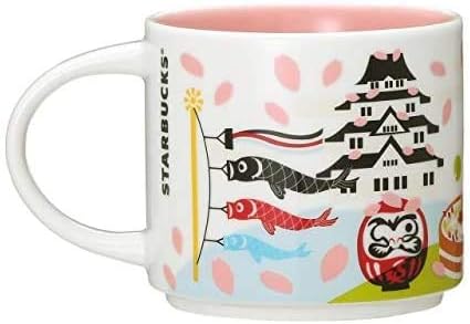 Starbucks You Are Here Collection Mug Japan Spring 14.1 fl oz (414 ml), Japanese Exclusive, Local Cup, Japanese Style, Sakura, Vegetable Flowers, Mt. Fuji Koinobori, Daruma, Sushi, Ceramic, Coffee