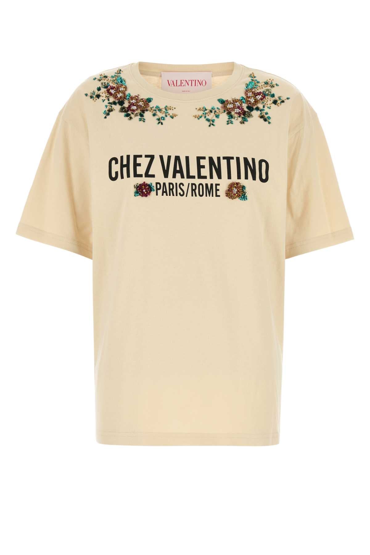 Valentino バレンティーノガラヴァニクリームコットンTシャツ - Image 2