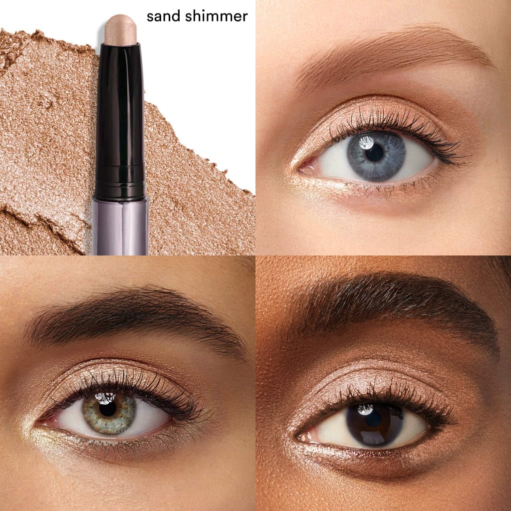 Julep Eyeshadow 101 Cream-to-Powder Waterproof Eyeshadow Stick – Sand Shimmer – Long-Lasting, Buildable, Crease-Proof, Cruelty Free, Shimmer Finish with Built-In Smudger