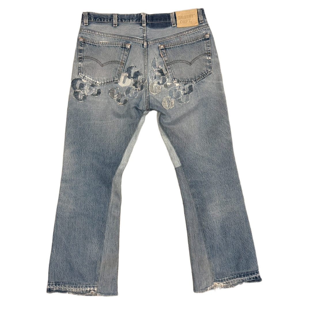 GALLERY DEPT. 'G-PATCH' LIGHT DENIM FLARE JEANS
