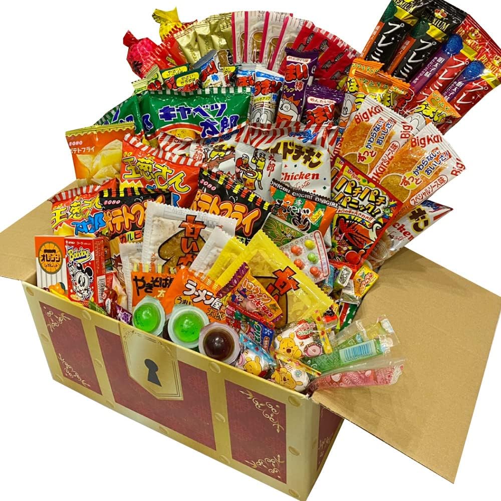Assorted Dagashi, 80 Pieces, Treasure Box Gift Set, Present, Petite Gift, Sweets, Dagash, Assortment, Large Capacity, Adult Purchase, Bulk Purchase