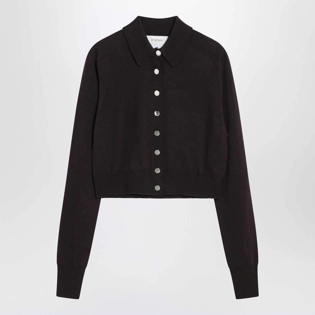 Sportmax 羊毛のSportMax Dark Brown Cardigan - Image 2
