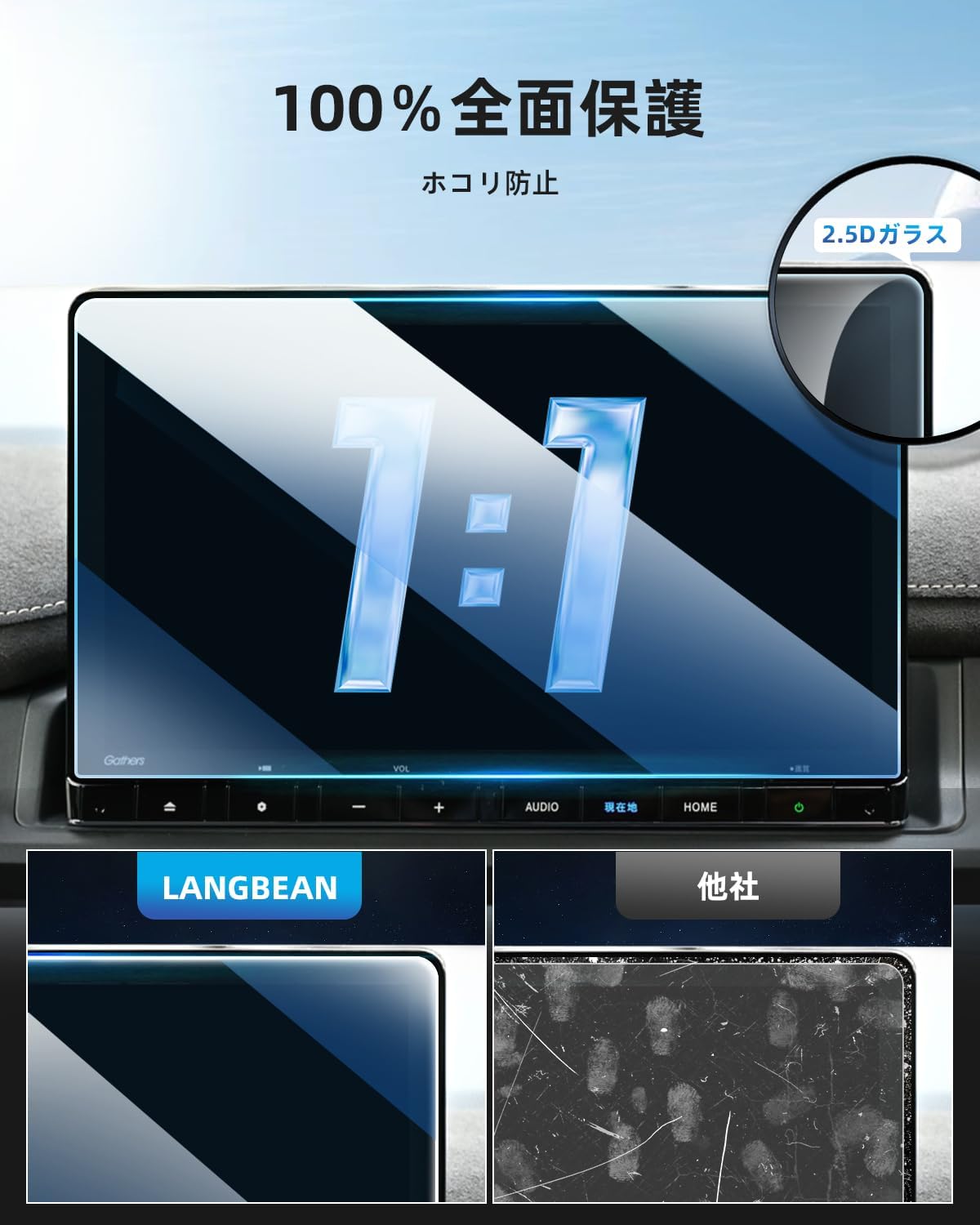 Honda Freed 3rd Generation GT Navigation Film [Nav+ Meter] 2024 New Freed Accessory Tempered Glass Protective Film 11.4 Inch LXM-247VFLi Film 9H Scratch Resistant Stain Resistant Low