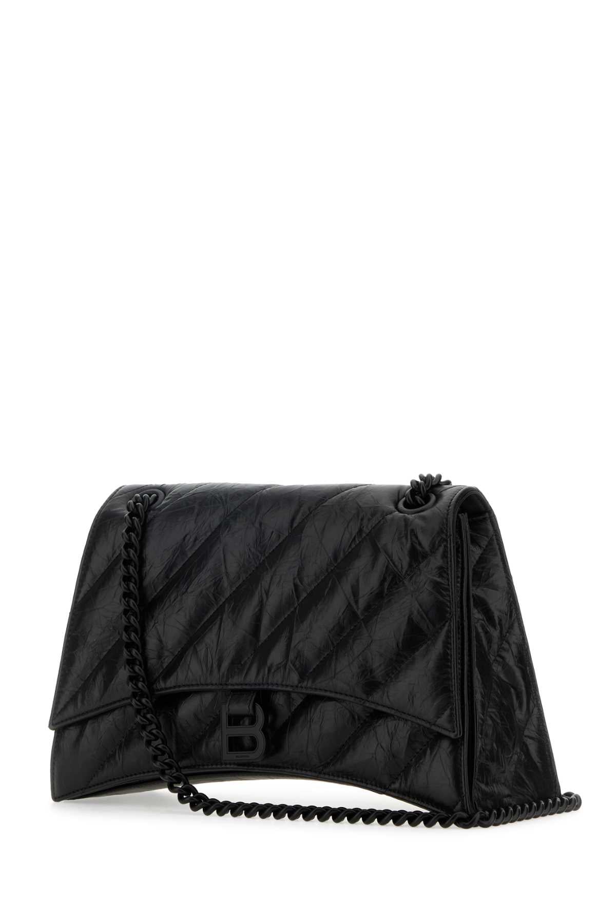 Balenciaga バレンシアガブラックレザーミディアムクラッシュショルダーバッグ - Image 2