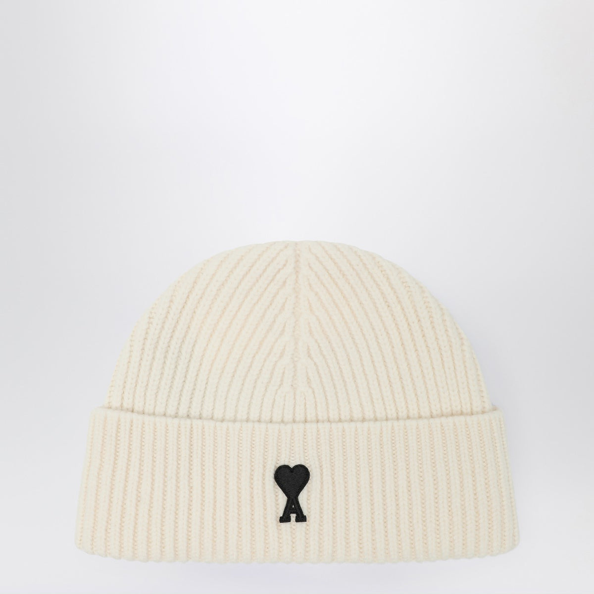Ami Ami Paris White Wool Ami De Coeur Beanie - Image 2