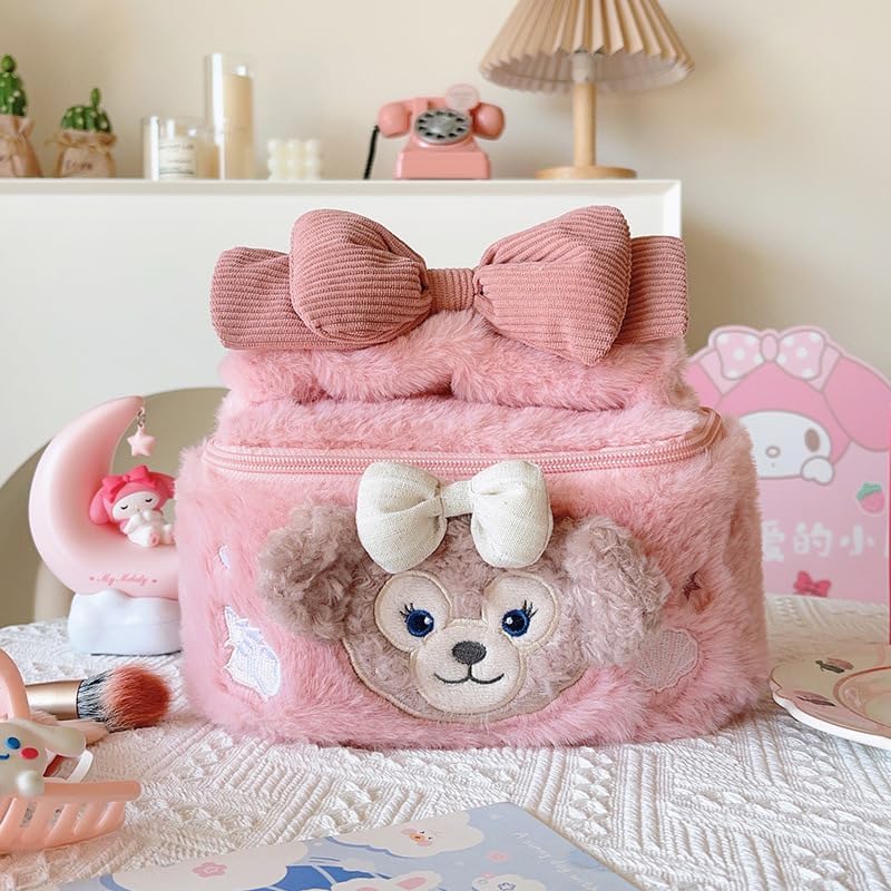 Sherri May Cookie Ann Stella Duffy Character, Cute, Makeup Pouch, Convenient Travel Goods, Large Capacity, Fashionable, Popular, Small Items, Storage, Travel Pouch, Women's, Fluffy
