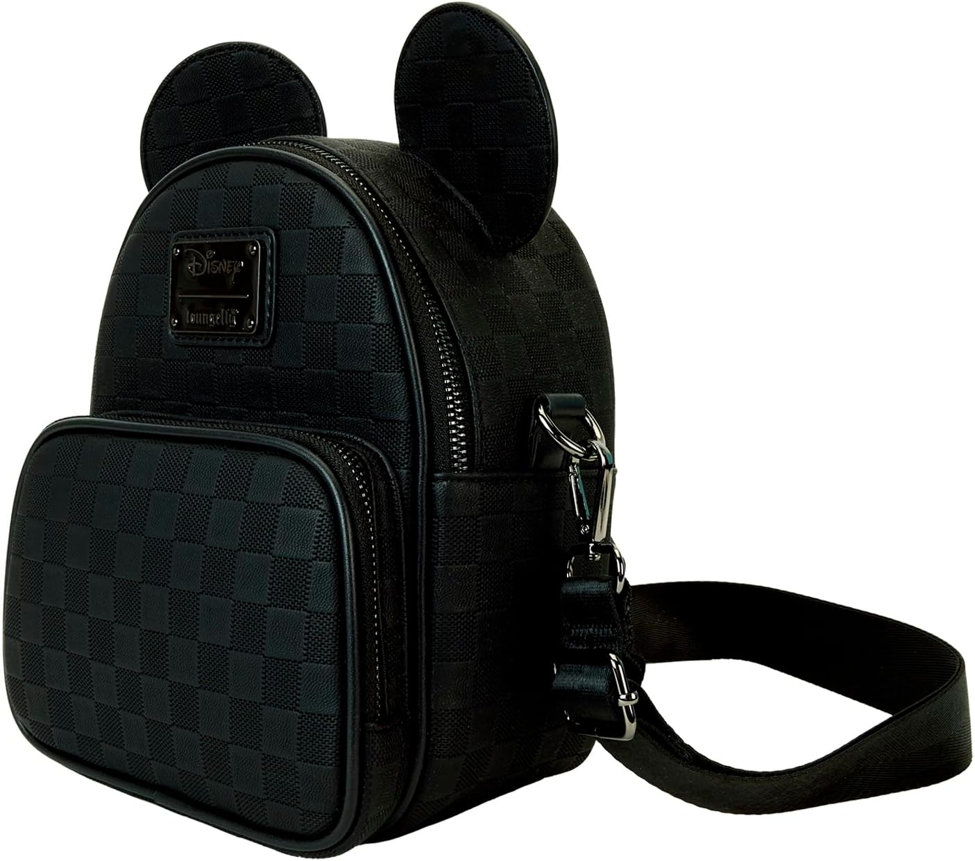 Mochila mini convertible con textura a cuadros de Mickey Mouse de Loungefly y bolso cruzado