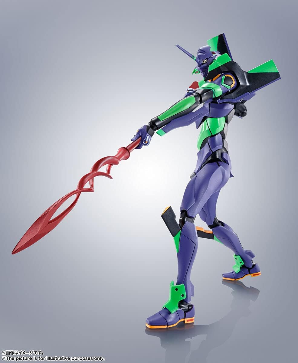 TAMASHII NATIONS ROBOT Spirits Shin Evangelion Movie Version: ‖ Evangelion First Unit + Spear of Casius (Renewal Color Edition) (Resale Version), Approx. 6.7 inches (170 mm), PVC & ABS Pre-painted