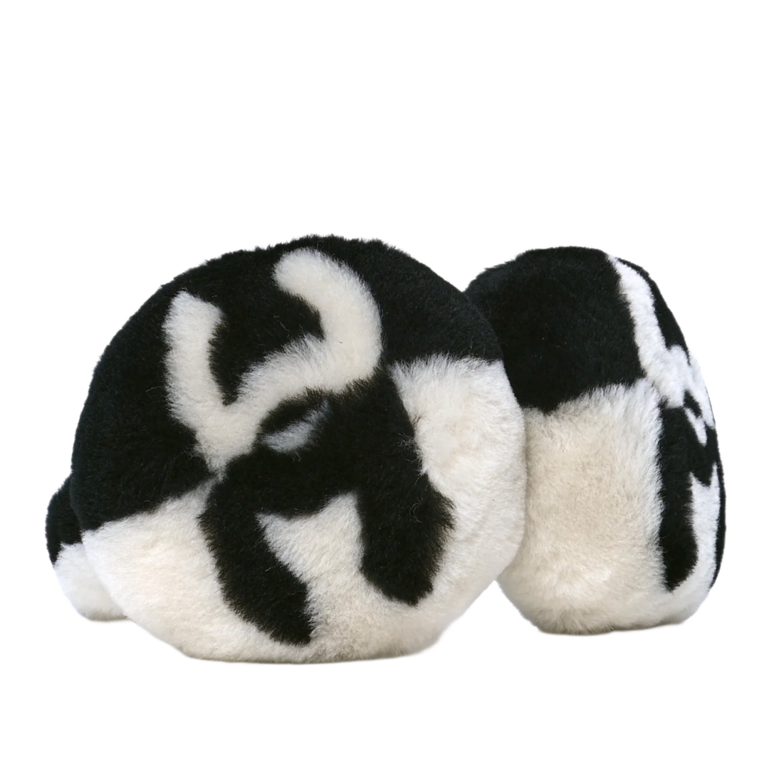 CHANEL STERLING 'CC BLACK'WHITE' EAR MUFFS