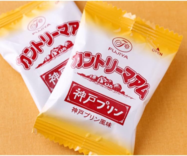 [Set of 2] Kobe Souvenir, Kansai Limited, Fuji Country Mum, Kobe Pudding Flavor, 16 Pieces, Cookies, Sweets + Original Logo Sticker
